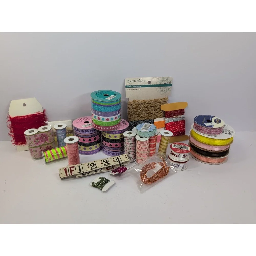 New Trim And Ribbon Lot Floral Butterfly Polka Dot Striped Etc